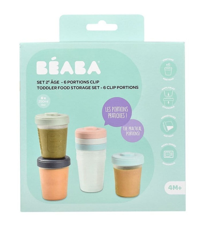 Zestaw słoiczków do jedzenia Clip 6 szt. (6x250ml) Beaba