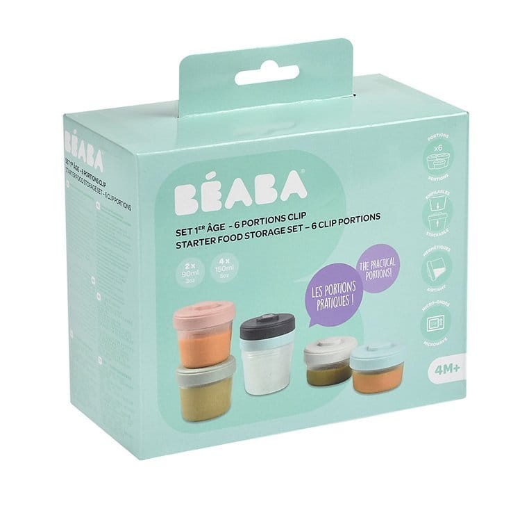 Zestaw słoiczków do jedzenia Clip 6 szt. (2x90ml + 4x150ml) Beaba