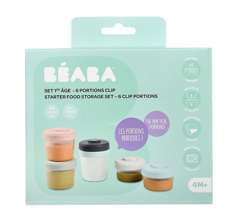 Zestaw słoiczków do jedzenia Clip 6 szt. (2x90ml + 4x150ml) Beaba