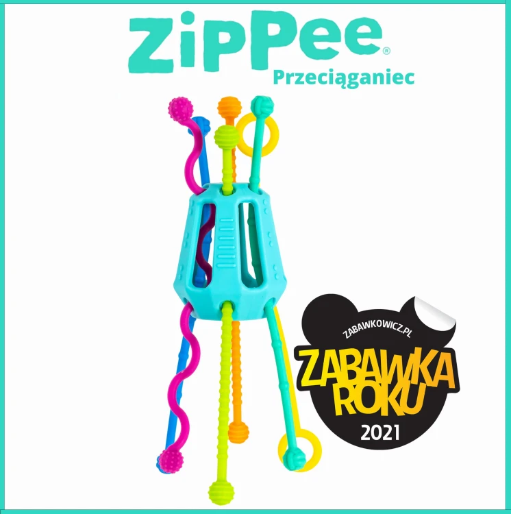 Sensoryczna zabawka Przeciąganiec Zippee zabawka roku insta.jpg