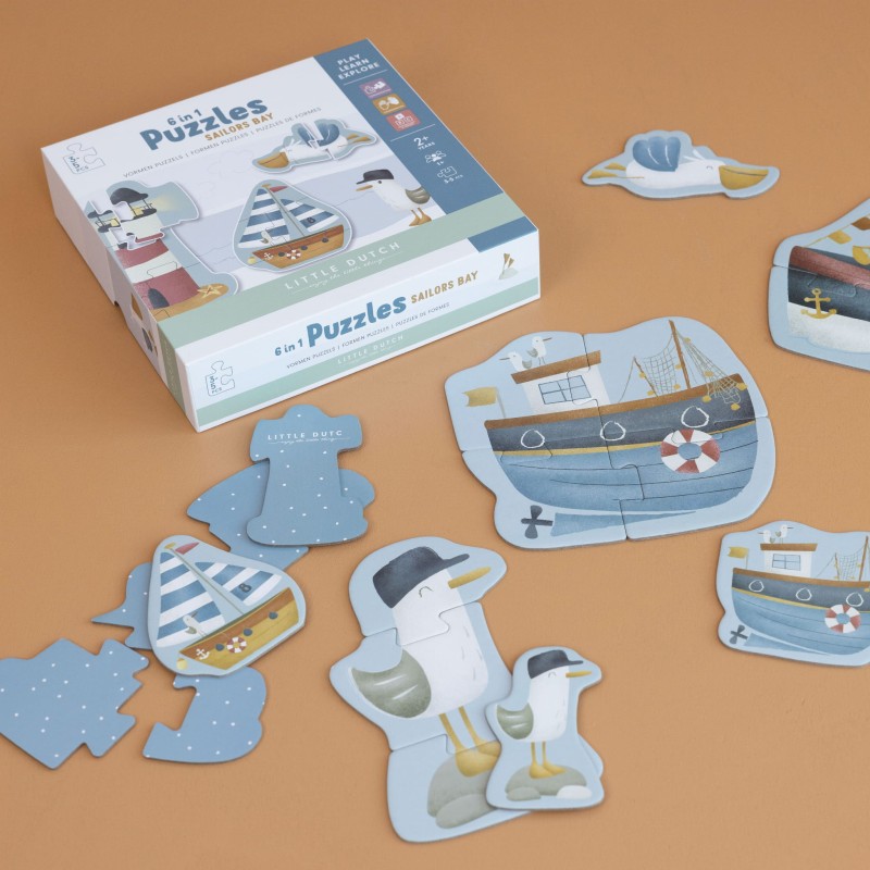 Puzzle 6 elementów Sailors Bay Little Dutch