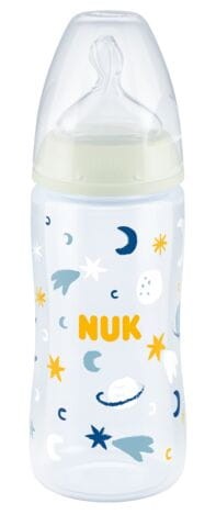Butelka NUK FC+ Night 300 ml smoczek silikon M (6-18m) z czujnikiem temperatury