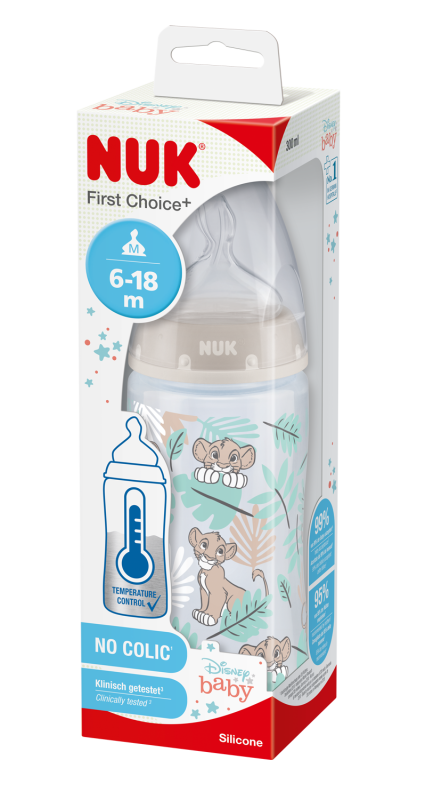 Butelka Król Lew FC+ 300 ml smoczek silikon M 6-18m NUK