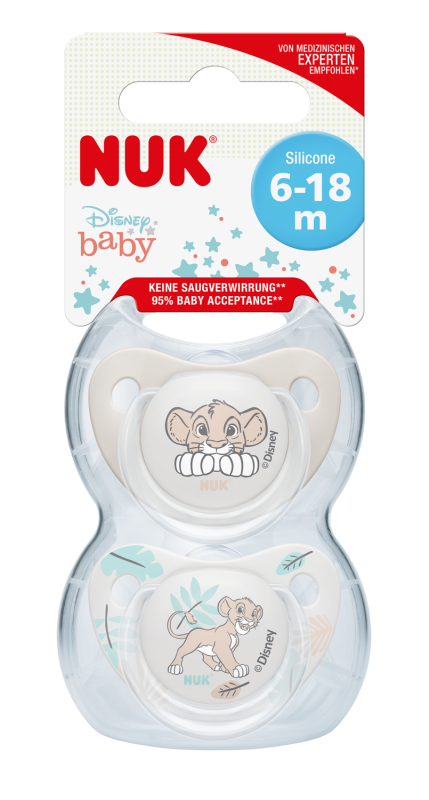 Smoczek NUK Król Lew silikon 6-18m 2-pak