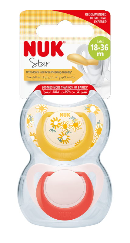 Smoczek NUK Star lateks 18-36m Girl 2-pak