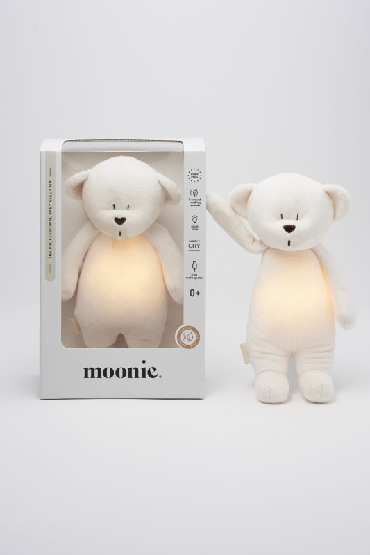 Szumiący Miś z lampką Cream Moonie