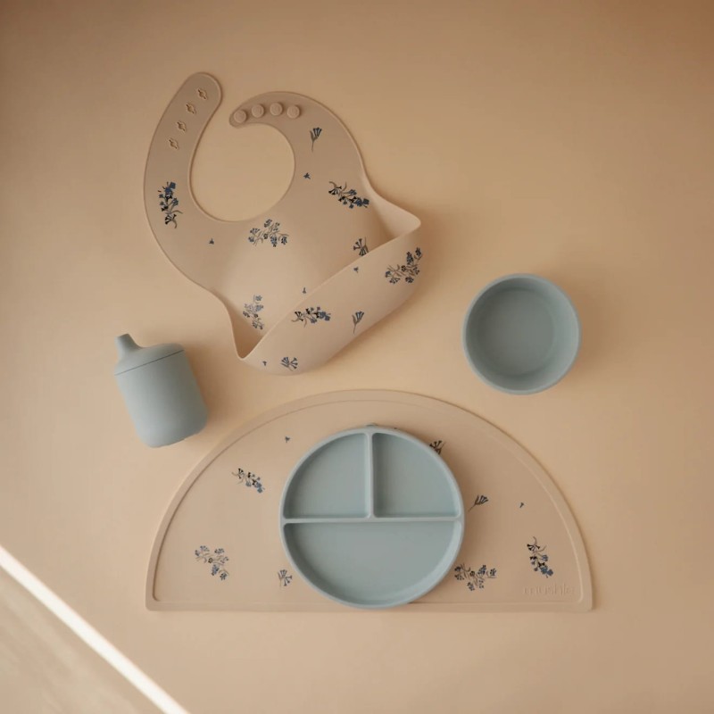 Kubek niekapek silikonowy Sippy Cup Powder Blue Mushie