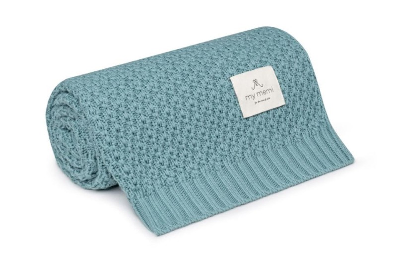 Bambusowy kocyk teal 80x100 - chain my memi