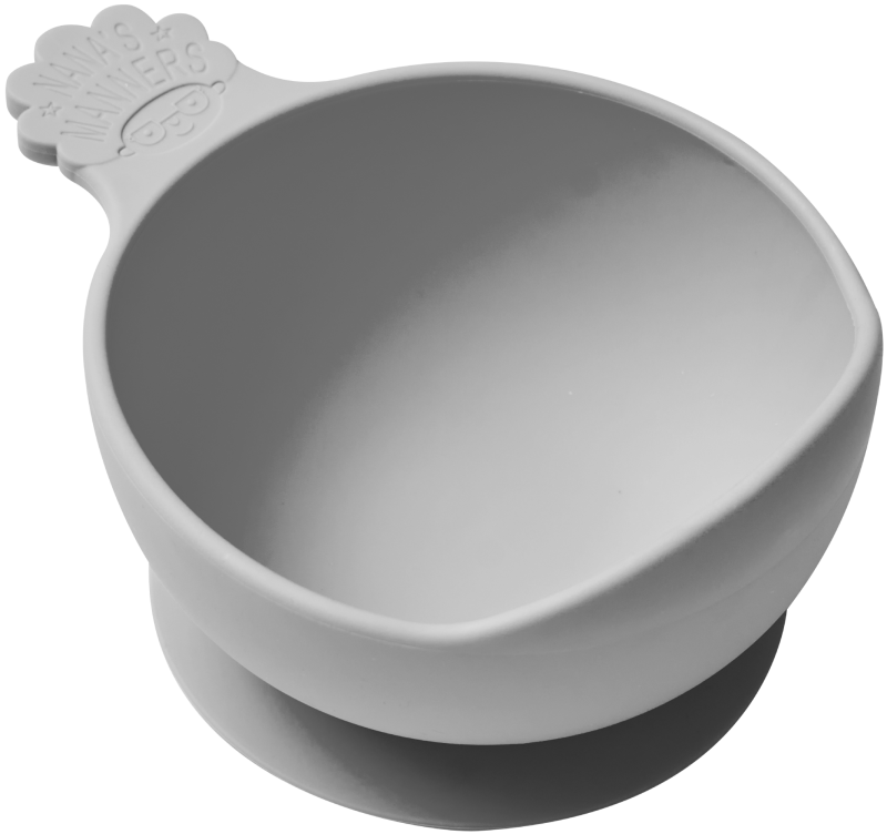 Miska silikonowa z przyssawką i uchwytem Grey Nana's Manners