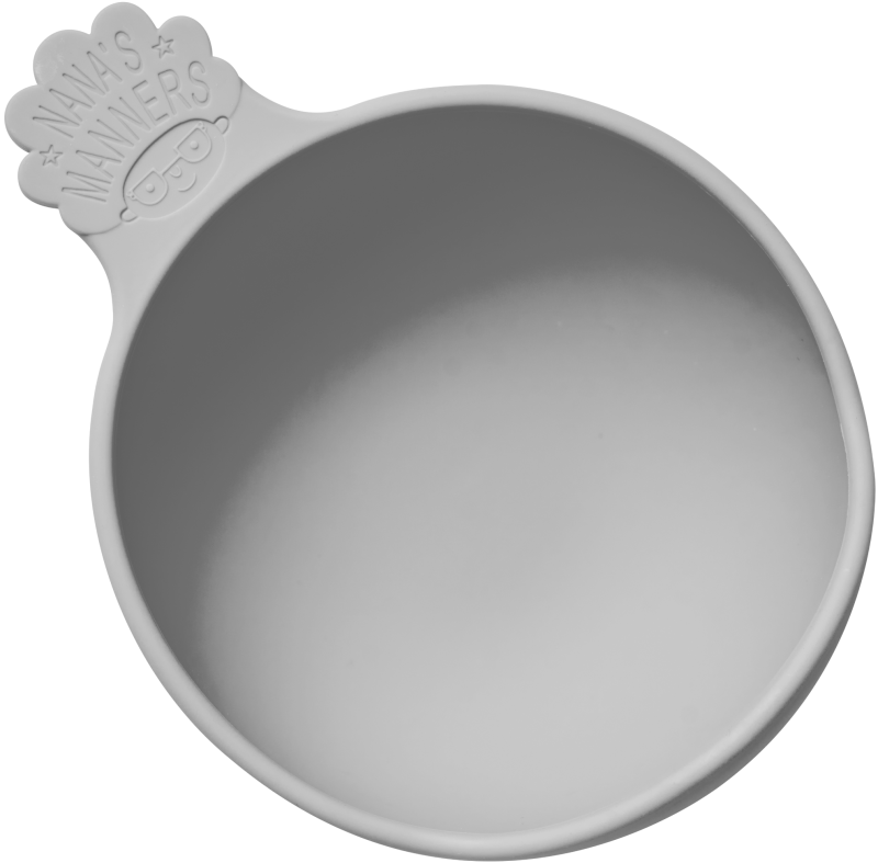 Miska silikonowa z przyssawką i uchwytem Grey Nana's Manners