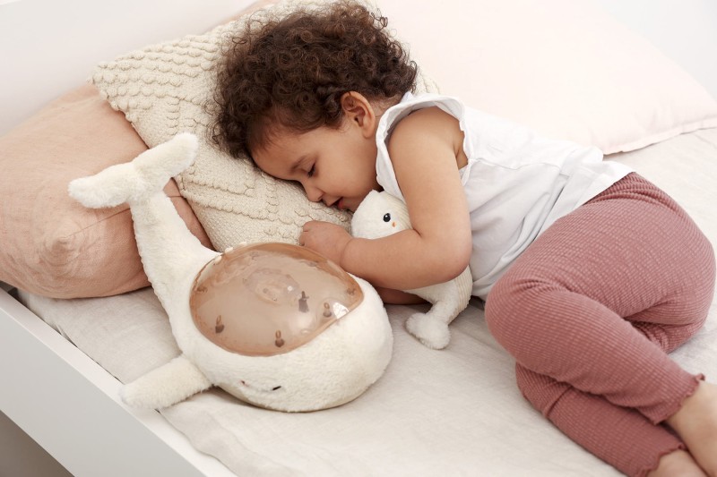 Lampka z projekcją świetlną i grzechotką Wieloryb biały Tranquil Whale White Family Cloud B