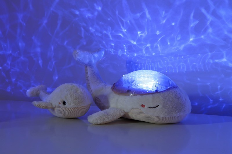 Lampka z projekcją świetlną i grzechotką Wieloryb biały Tranquil Whale White Family Cloud B