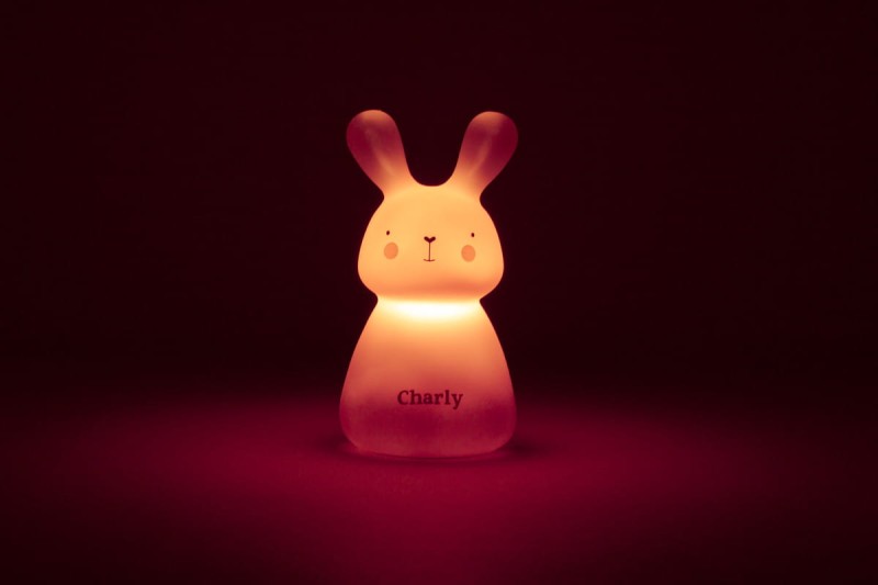 Lampka nocna LED Króliczek Charly różowy Olala
