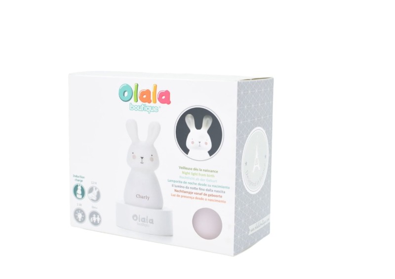 Lampka nocna LED Króliczek Charly różowy Olala