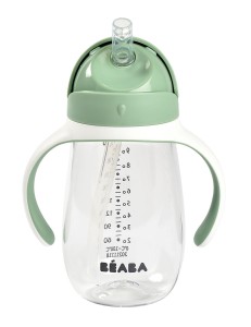 Butelka tritanowa kubek ze słomką 300 ml Sage green Beaba