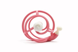 Gryzak z Grzechotką Ślimak Deluxe Pink Mombella