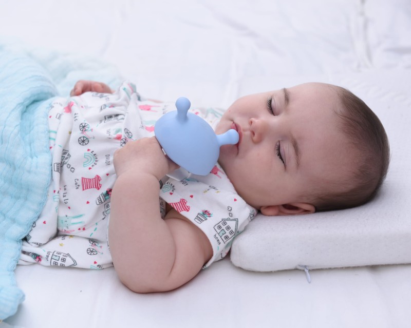 Gryzak Grzybek Mushroom Light Blue Mombella