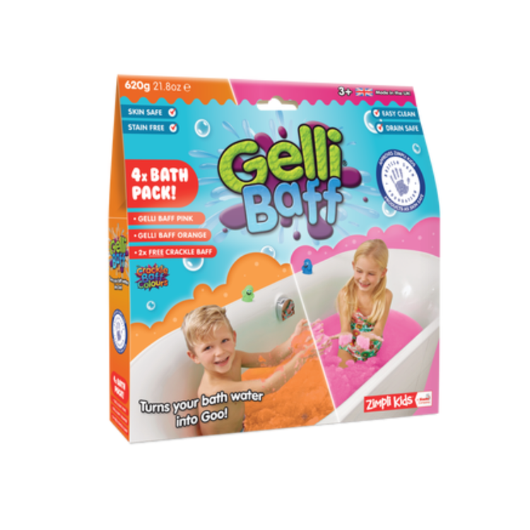 Magiczny proszek do kąpieli Gelli Baff różowy i pomarańczowy 4 użycia 3+ Zimpli Kids