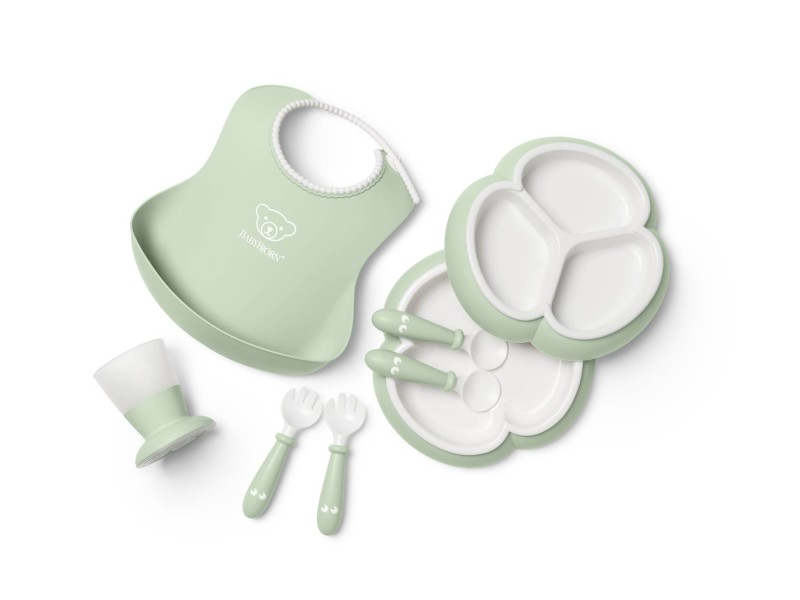 BABYBJORN - Zestaw obiadowy Dinnerware 8 szt. - Powder Green