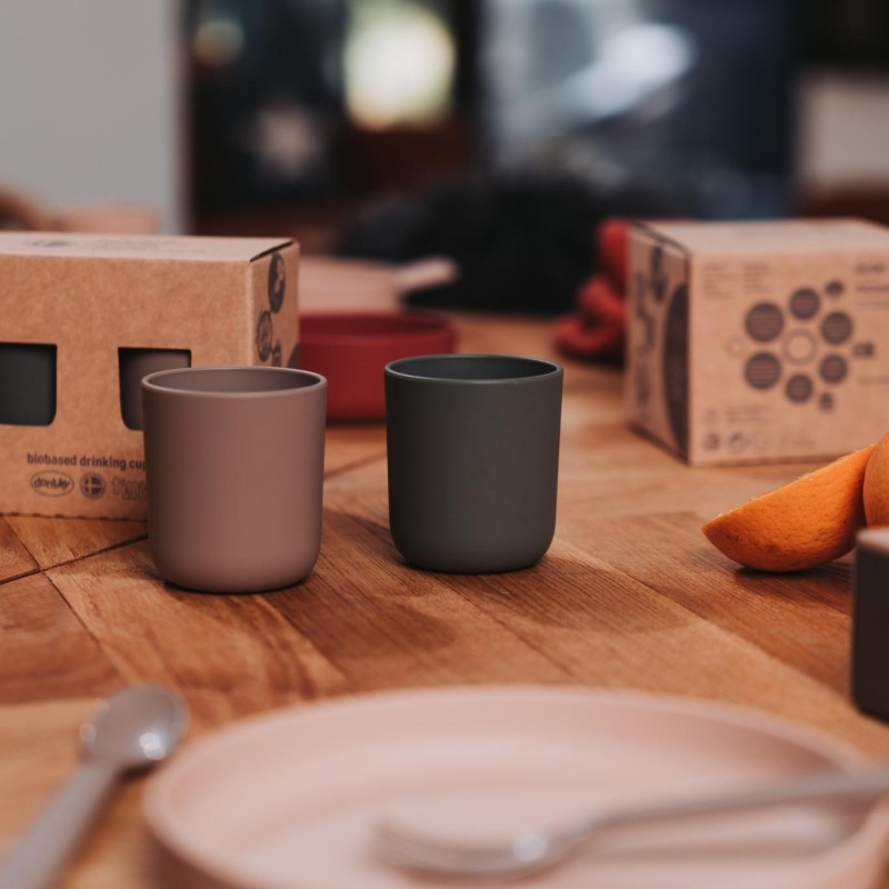 Kubek niekapek TINY BIObased 2 szt Mocca/ Olive Dantoy