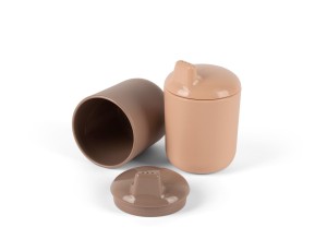 Kubek niekapek TINY BIObased 2 szt Mocca/ Nude Dantoy