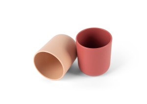 Kubek dla dzieci TINY BIObased 2 szt Nude/Ruby Red Dantoy