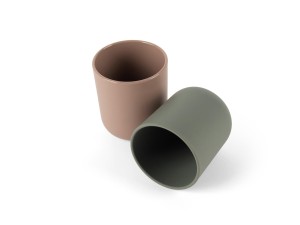 Kubek dla dzieci TINY BIObased 2 szt Mocca/ Olive Dantoy