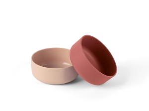 Miska dla dzieci TINY BIObased 2 szt Nude/Ruby Red Dantoy