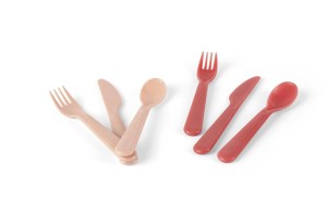 Sztućce dla dzieci TINY BIObased 2set Nude/RubeRed Dantoy