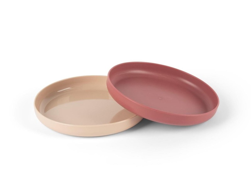 Talerz dla dziecka TINY BIObased 2szt Nude/RubyRed Dantoy