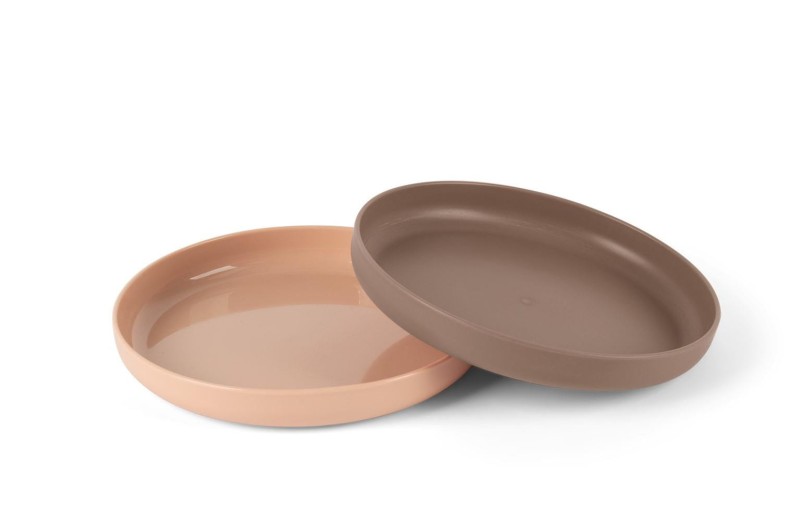 Talerz dla dziecka TINY BIObased 2 szt Nude/ Mocca Dantoy