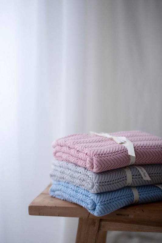 Kocyk bambusowy 80x100 feather light beige my memi