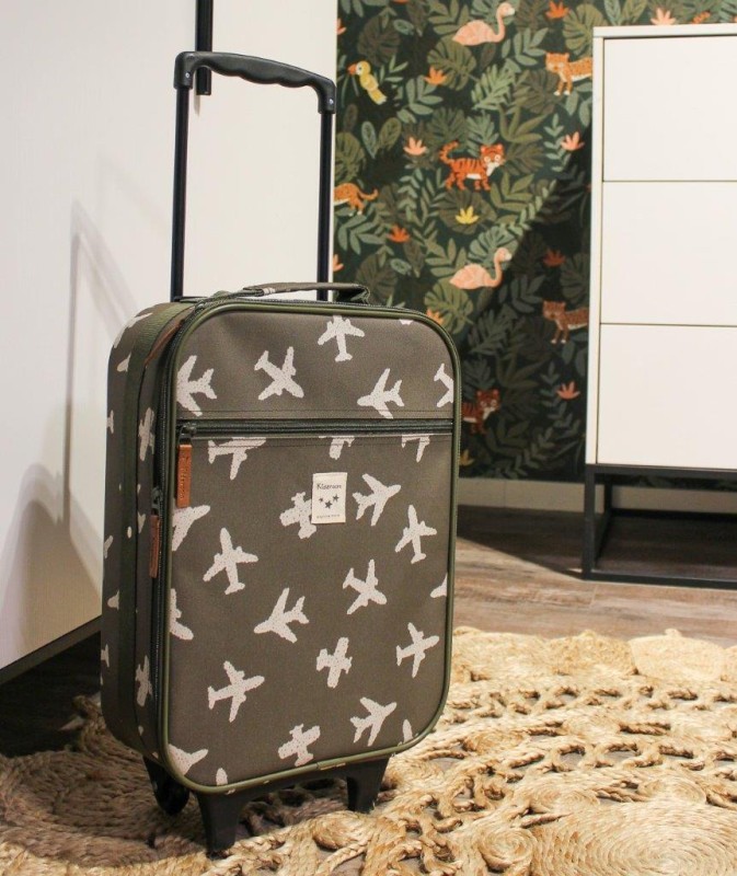 Walizka dziecięca Airplane khaki KIDZROOM