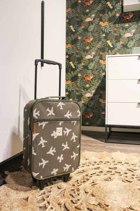 Walizka dziecięca Airplane khaki KIDZROOM