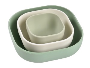 Zestaw 3 miseczek z silikonu Sage green/Cotton/Misty green Beaba