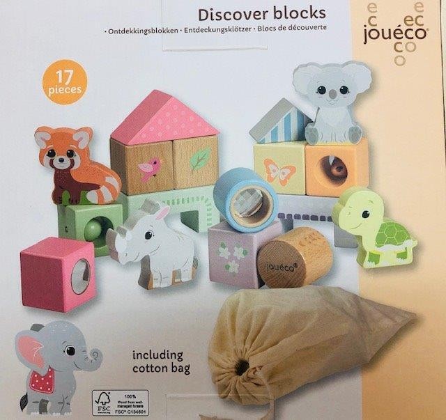 Drewniane klocki Discovery The wildies Family Joueco