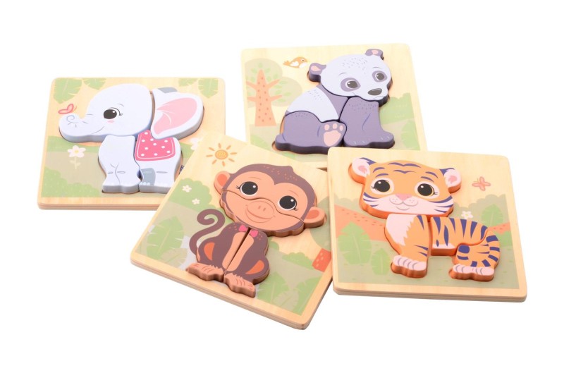 Drewniane puzzle MAŁPKA The Wildies Family Joueco