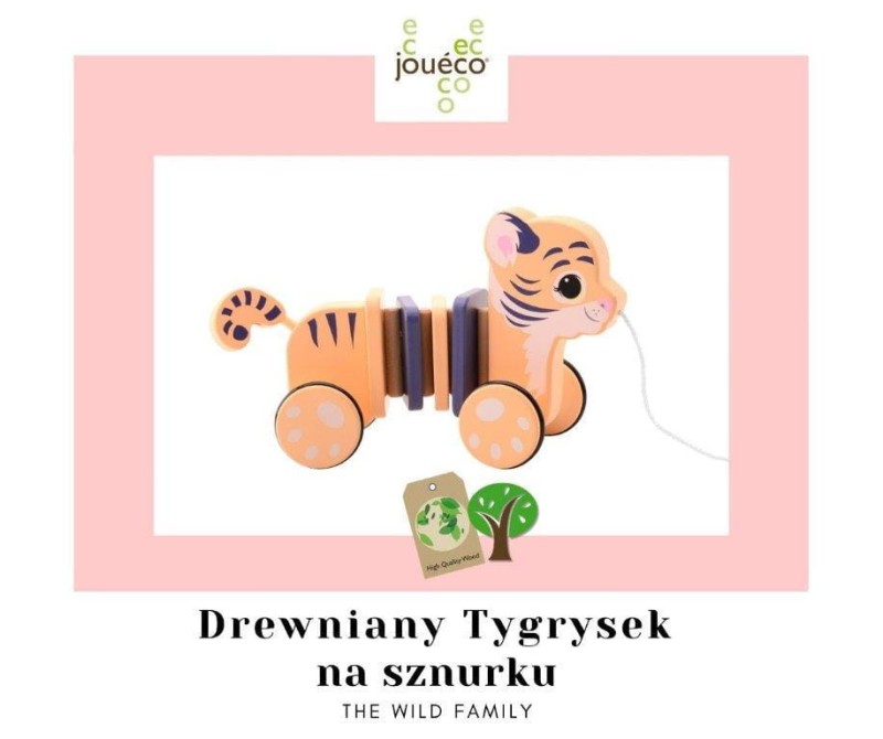 Drewniany Tygrysek na sznurku Joueco