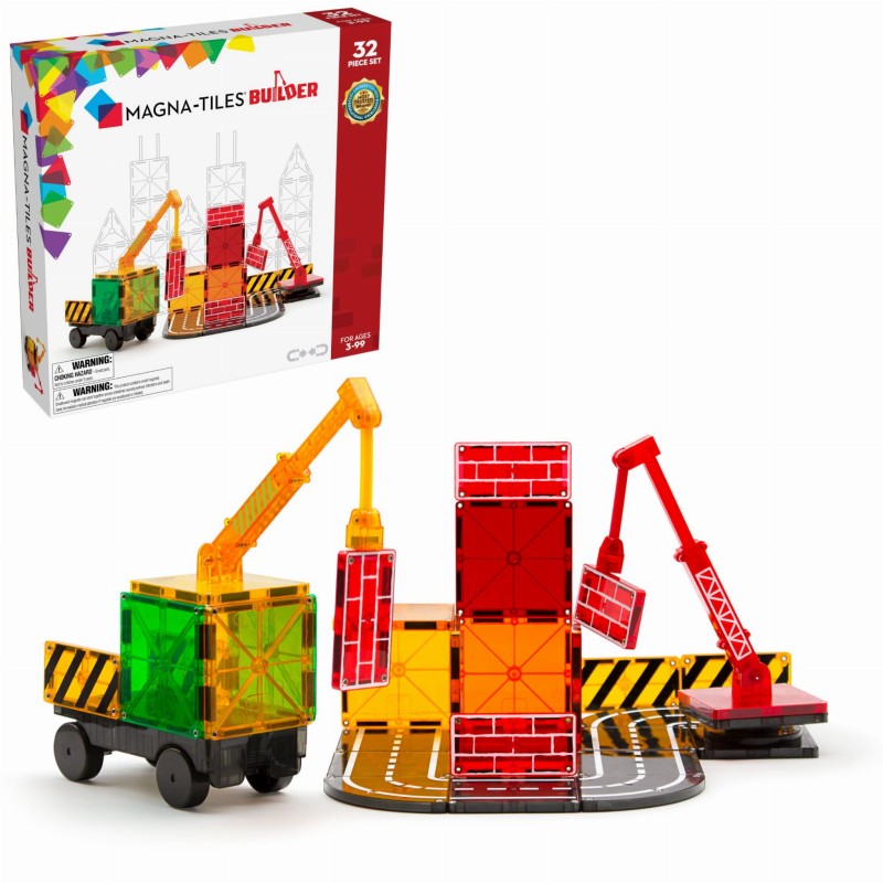 Klocki Magnetyczne Na Budowie Builder 32 el. MAGNA-TILES