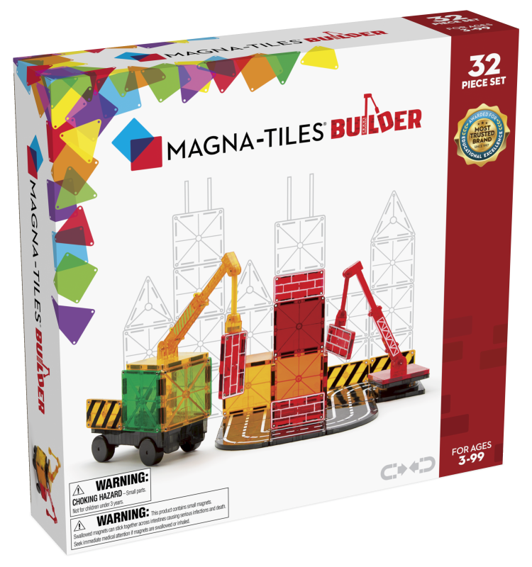 Klocki Magnetyczne Na Budowie Builder 32 el. MAGNA-TILES