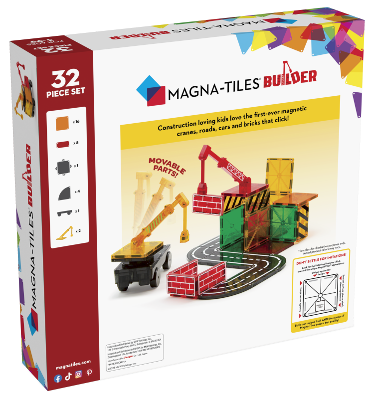 Klocki Magnetyczne Na Budowie Builder 32 el. MAGNA-TILES