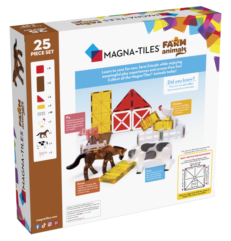 Klocki Magnetyczne Farm Animals 25 el. MAGNA-TILES