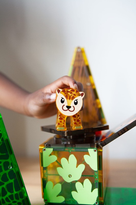 Klocki Magnetyczne Zwierzęta z Dżungli Jungle Animals 25 el. MAGNA-TILES