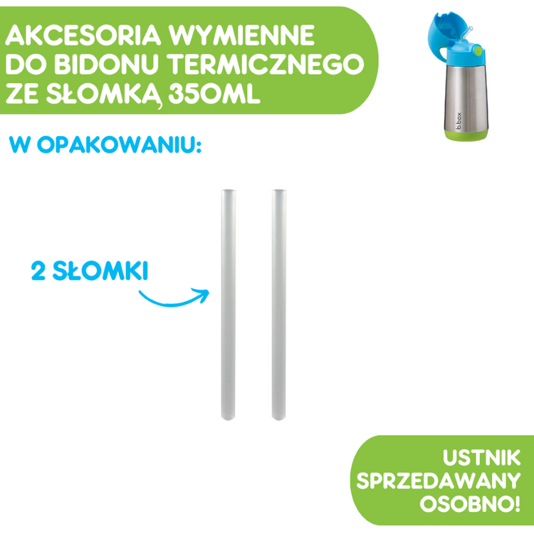Zestaw słomek do bidonu termicznego 350 ml 2 szt. b.box