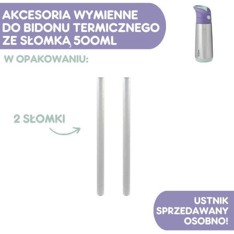 Zestaw słomek do bidonu termicznego 500 ml 2 szt. b.box