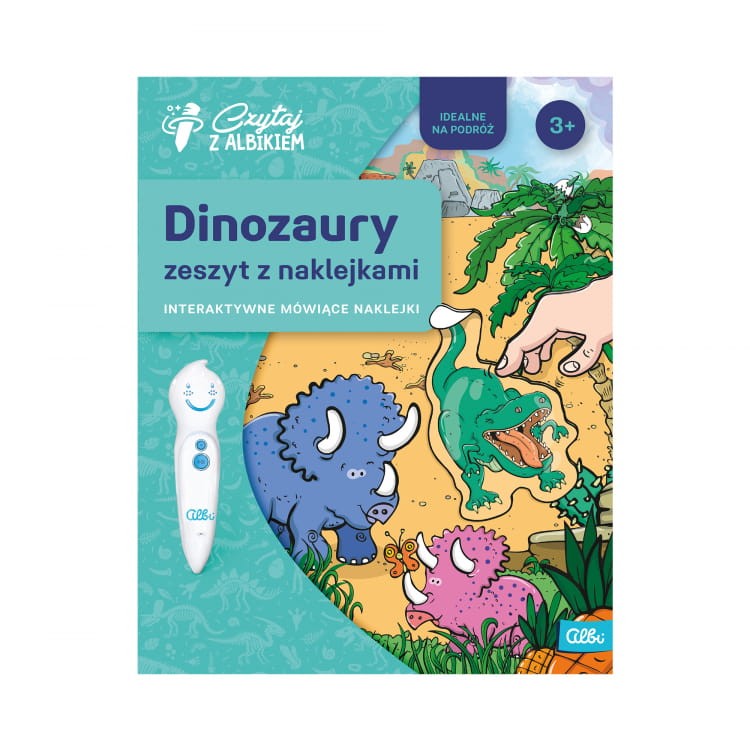 Czytaj z Albikiem Zeszyt z naklejkami Dinozaury 3+