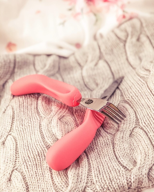 Sztućce widelec łyżka Etap 3 Pink Nana's Manners