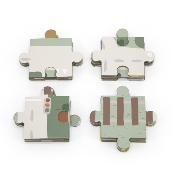 Puzzle Ruch Drogowy + 2 Samochody, Wesołe Zwierzaki i Klocki Drewniane Trixie Baby