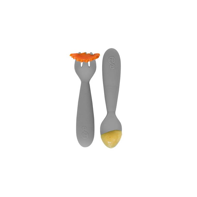 Komplet silikonowych sztućców Mini Utensils szary EZPZ