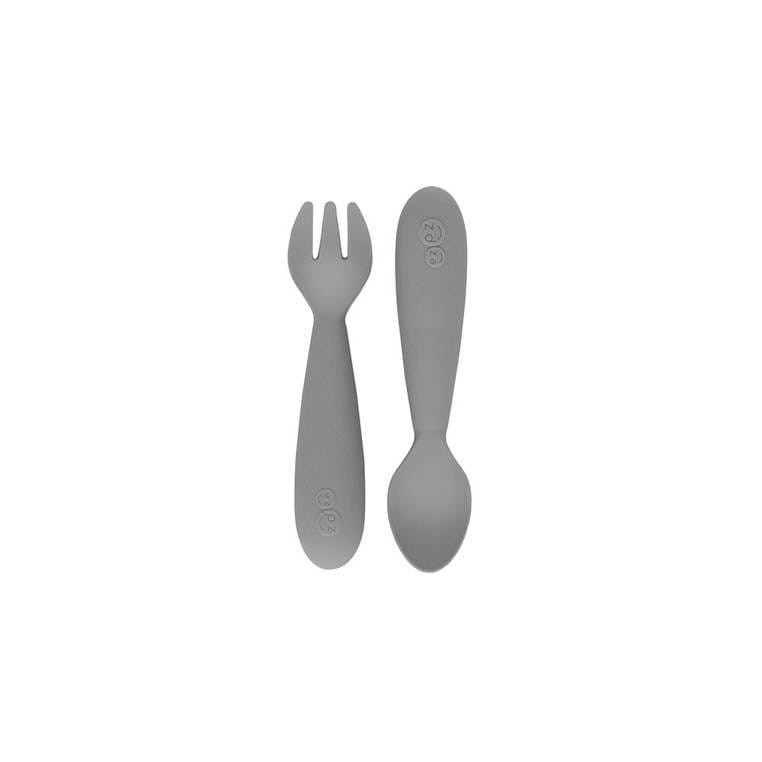 Komplet silikonowych sztućców Mini Utensils szary EZPZ